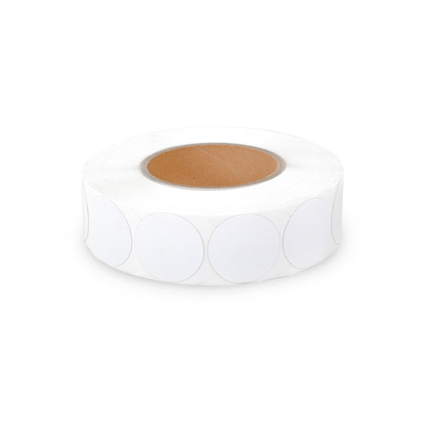 1.2'' Round Plain White Labels (1000/roll, RF 8.2MHz)