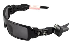 Security tag shown attached to eyeglasses at a different angle to prevent shoplifting for AM 58KHz Electronic Article Surveillance (EAS) anti-theft systems at retail